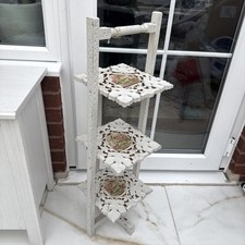 Vintage Wooden Floor Stand Cake Stand Foldable To Flat -H 85 x L 27 x D 24cm 