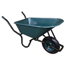 110 Litre 150kg Capacity Heavy Duty Outdoor Plastic Garden Wheelbarrow in Green