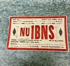 NU1BNS. WITOLDO, Jewett City Conn. To G5BY O’Heffernan 1931. QSL Card Ham Radio