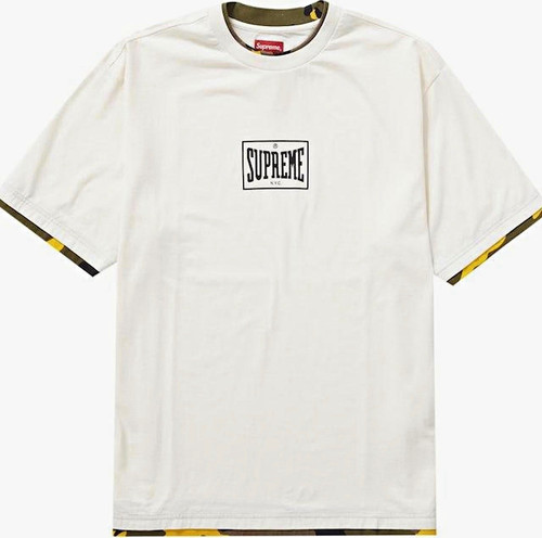Supreme layered tee white - white, camo