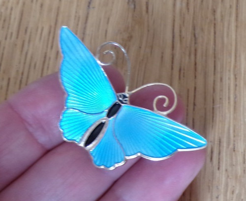 Sterling silver blue enamel - blue,