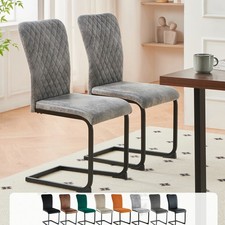 Set of 2 4 Dining Chairs Padded Seat High back Metal Legs Home Furniture Kitchen