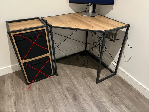 Argos oak corner desk and - desk,