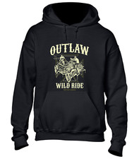WILD RIDE OUTLAW HOODY HOODIE BIKER CLOTHING MOTORCYCLE MOTORBIKE TOP