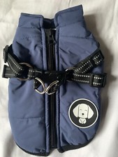 Small Dog Cat Pet Cold Weather Protection Vest Suit Coat Cover Navy Blue XS