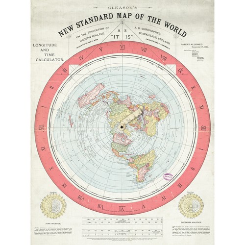 Map gleason 1892 world time - map,