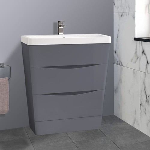 White grey oak - white, floor
