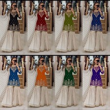 Ready-Made Pakistani Indian Bollywood Style Sharara Gharara Suit for Wedding...