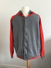 Dickies Large Hoodie grey/red press stud opening