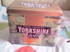 Yorkshire Gold Tea Bag Tin Caddy  Empty Tin Taylors of Harrogate ,