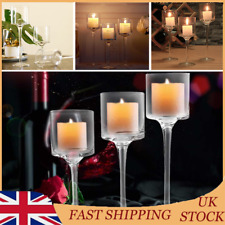 3 x Tall Pillar Glass Candle