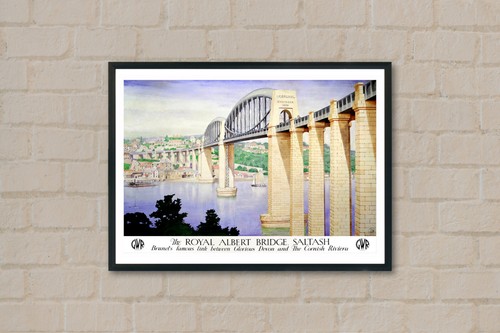 Vintage railway poster - vintage, saltash