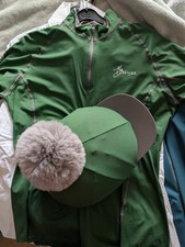 Le Mieux Hunter Green Cross-Country Top (Large) And Hat Silk