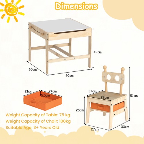 Wooden activity desk set kids - desk,