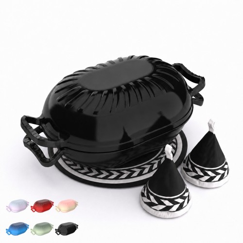 Cast iron enamelled dutch - enamelled, oven