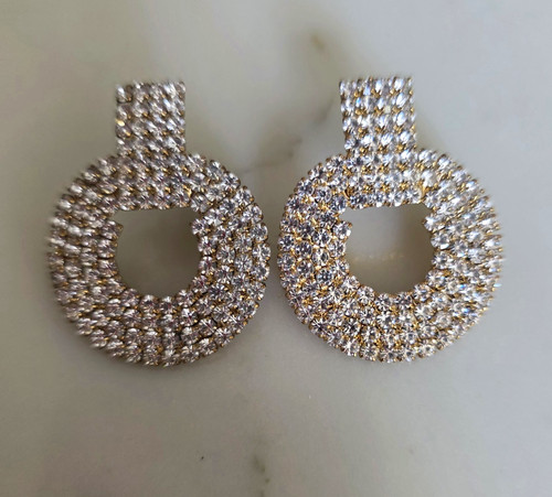 Large pavé crystal round - crystal,