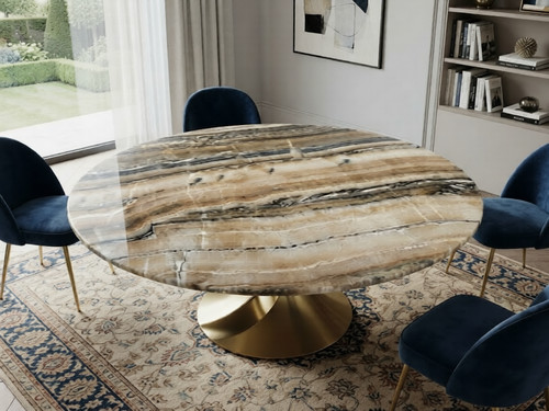 Luxury round onyx coffee - round,
