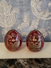 Pair Of Vintage Ruby Red