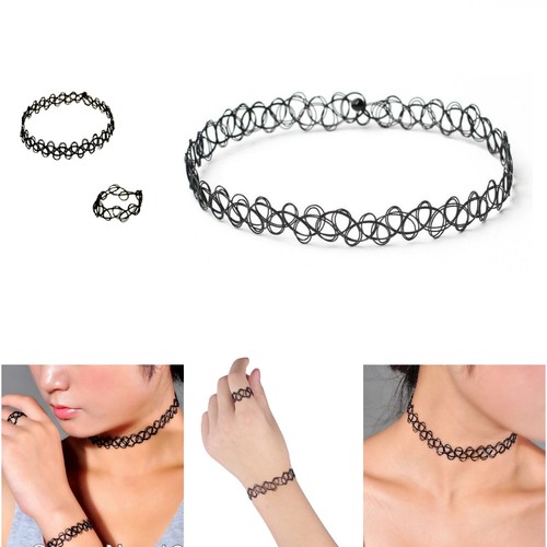 3pcs black choker tattoo - 3pcs,