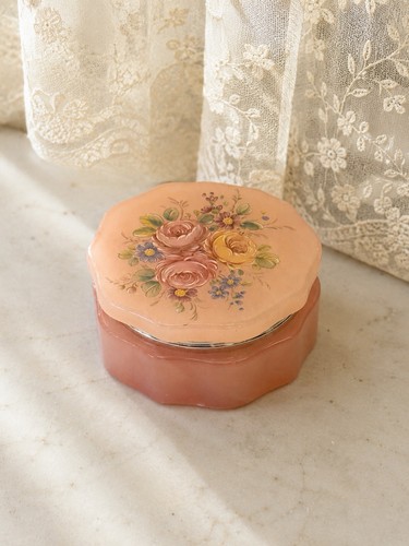 Vintage pink alabaster stone - vintage,
