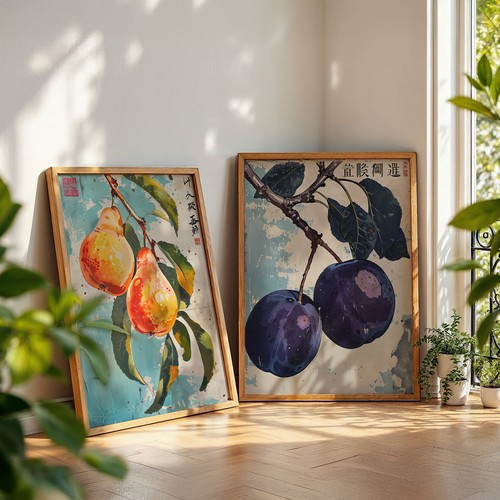 Set pear plum fruit - 2,