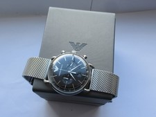 Emporio Armani AVIATOR Chronograph AR11143 Date Mesh Bracelet Men's Watch Boxed.
