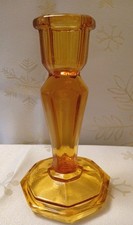 Art Deco Amber Glass Octagonal
