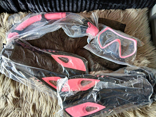 Pink black mask snorkel - snorkel, set