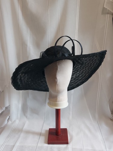 Handmade large black hat races - hat,