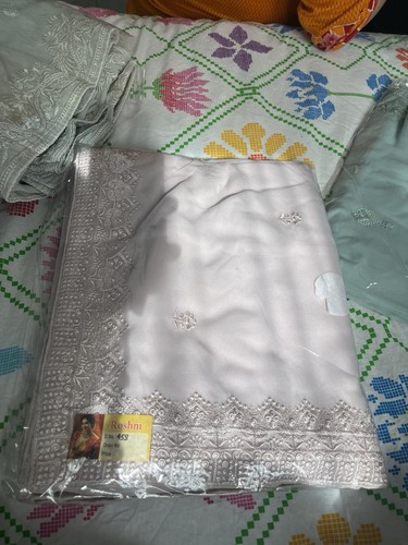 Light grey asian - indian, saree