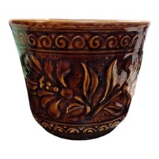 West German Plant Pot, West German Planter Bay 673-14, Mid Century Brown Pot....