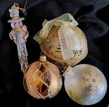  Unusual Snowman Icecle & Frosted Effect Bauble Sleigh Bell etc 
