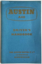 AUSTIN A40 Car Owners Handbook