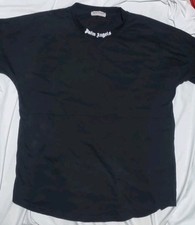 Palm Angels Classic Oversized Neck Print Black T-Shirt - Size Small 21" P2P 
