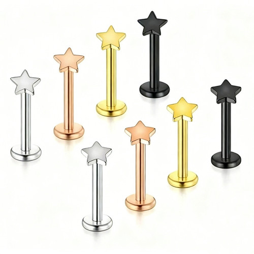 Surgical steel 16g labret stud - 16g,