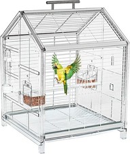 Portable Bird Cage For Auction Temporary Placement Small 20.5" Plastic (White)