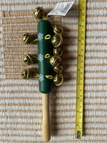 Wooden hand held sleigh - sleigh, bells