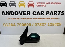 PEUGEOT 206 PASSENGER SIDE LEFT WING MIRROR GREEN 2004 018015