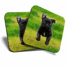 2 x Coasters - Playful Black