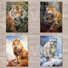 Big cat prints: Lion. Tiger