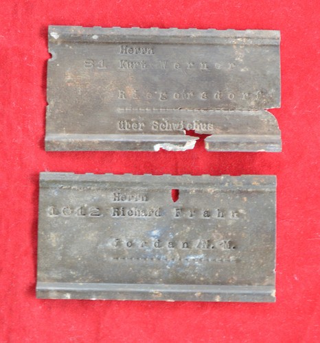 German ww2 metal plates - german, id