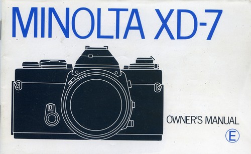 Minolta owner s manual - xd-7,