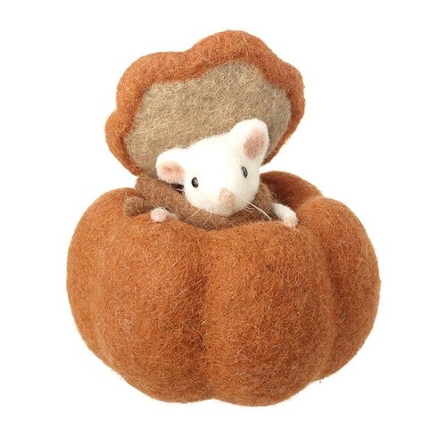 Felt mouse pumpkin - pumpkin,, autumn