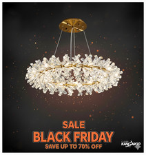 Modern Luxury Ceiling Lights Living Room Gold Round Crystal Glass Chandelier