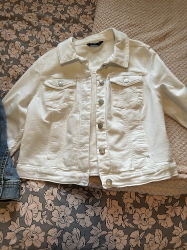 Ladies white denim - white, jacket