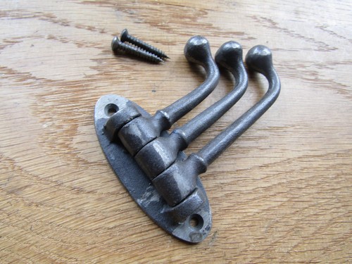 Rustic iron swivel coat hooks - iron,