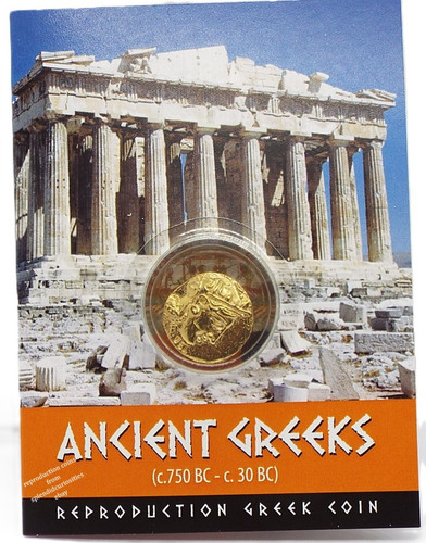 Reproduction golden greek coin - golden,