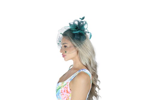Saucer sinamay headband - sinamay,
