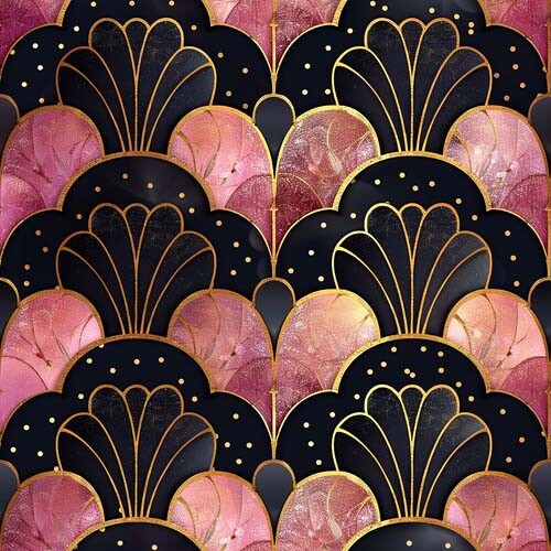20x pink baroque art deco - pink,