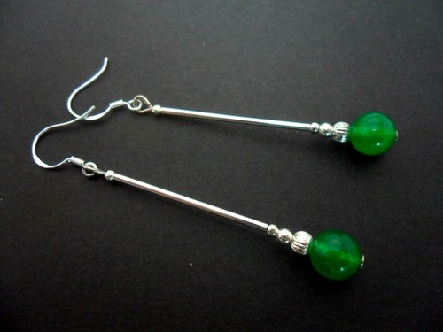 Pair long green jade - long,
